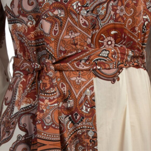 LE RAGAZZE Made In Italy Bandana Print Maxi Shirt Dress - Picture 3 of 3